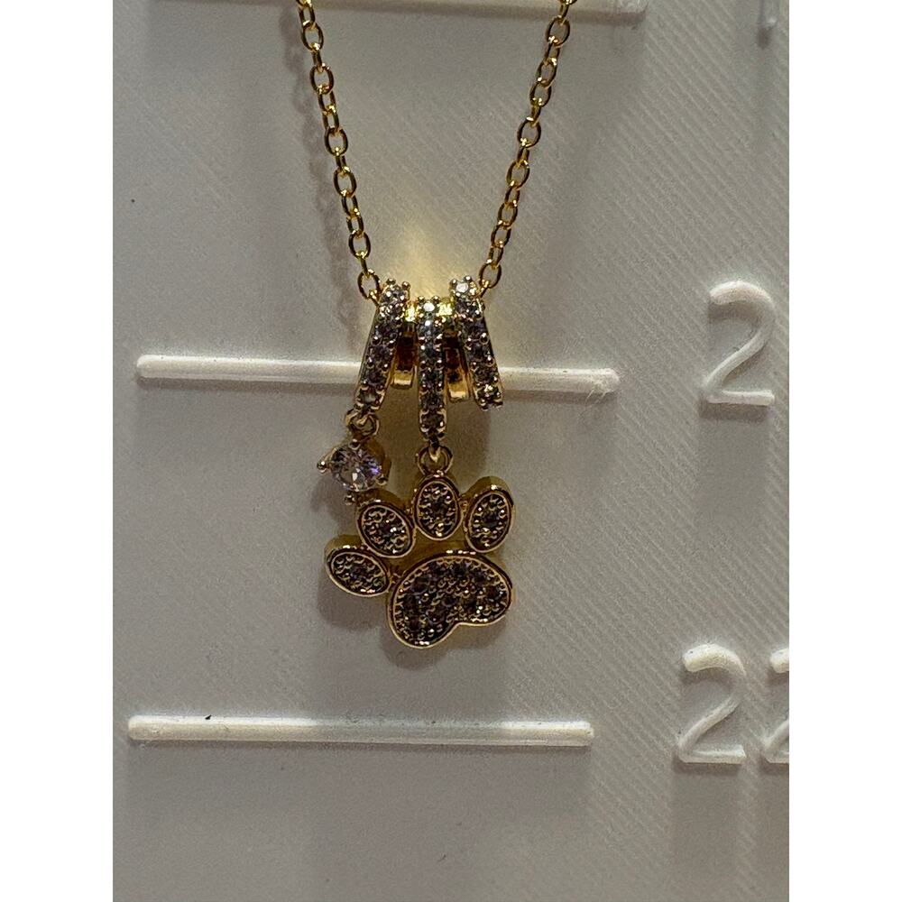 “Pawve”Gold Tone Necklace with Anti-Tarnish Finish